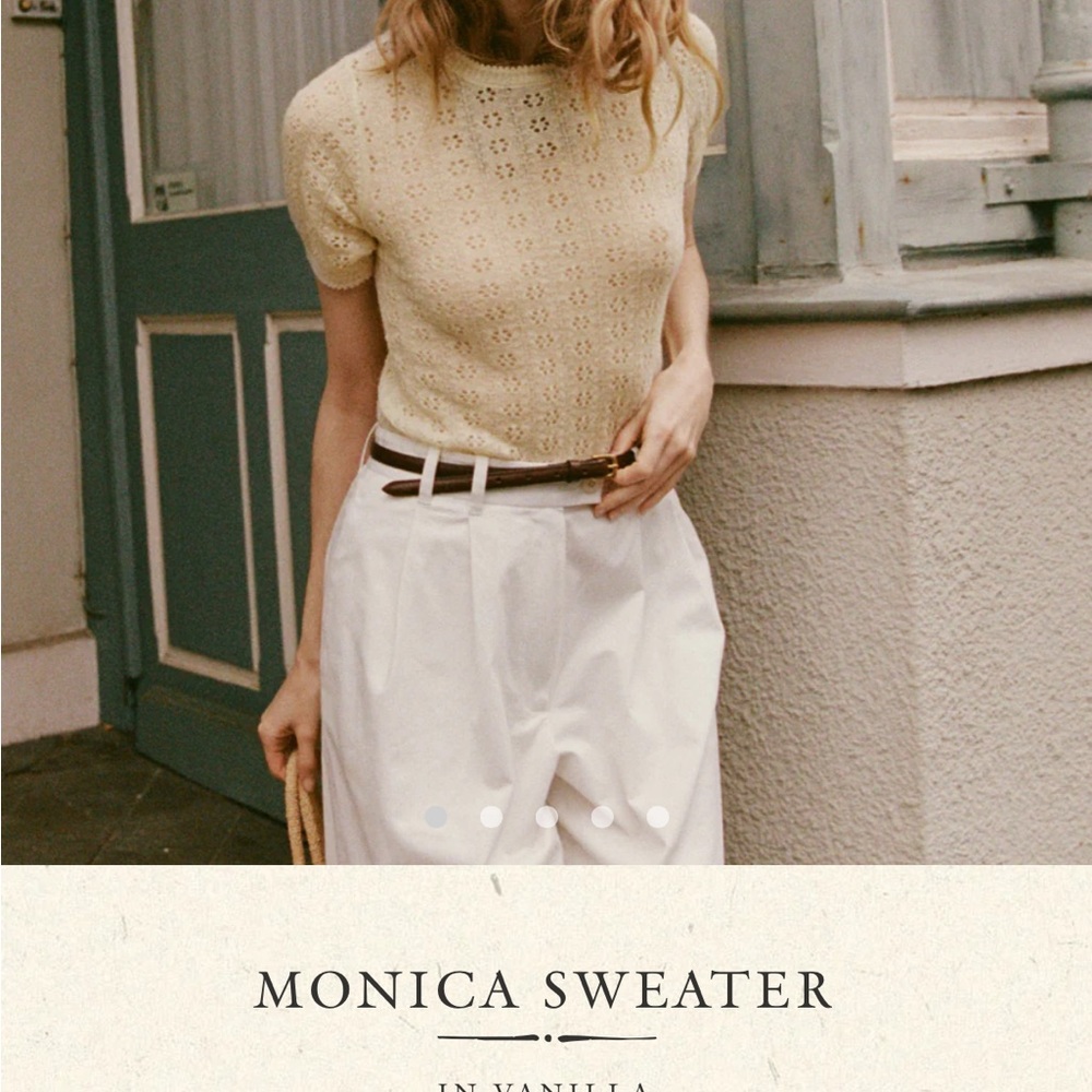 Vanilla Short Sleeve Monica Sweater